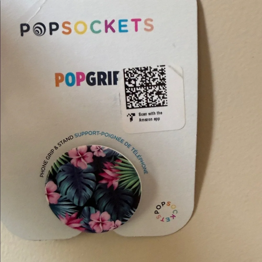 PopSocket PopGrip Tropical Navy, Teal & Pink Floral Phone Grip